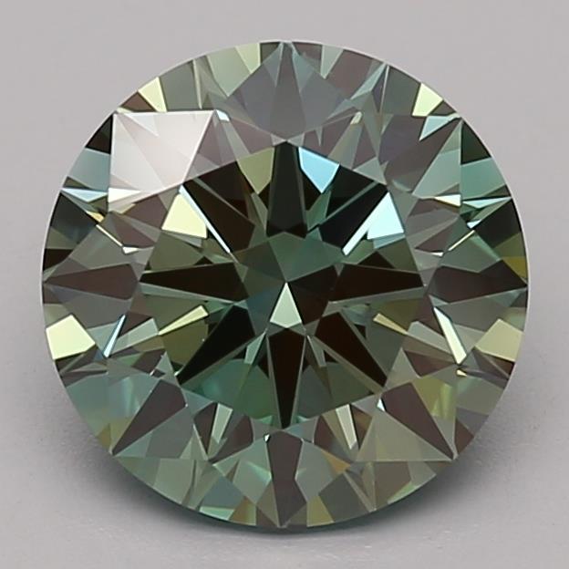 2.21 Ct. Fancy Intense Green Round Lab Grown Diamond