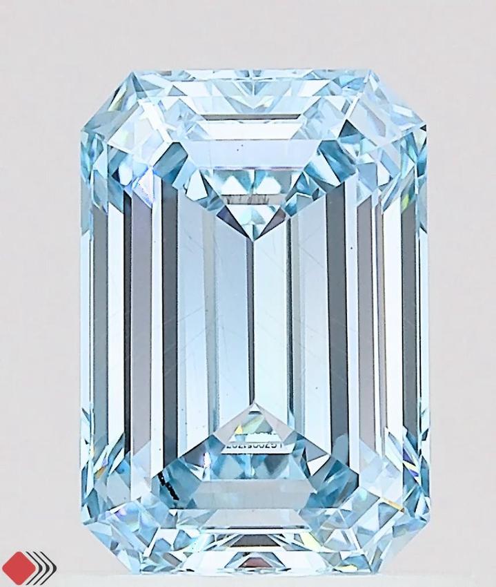 1.02 Ct. Fancy Intense  Blue Emerald Lab Grown Diamond