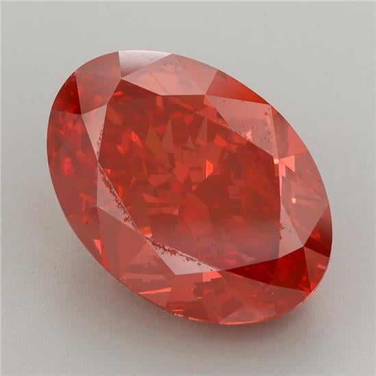 6.71 Ct. Fancy Vivid Red Oval Lab Grown Diamond