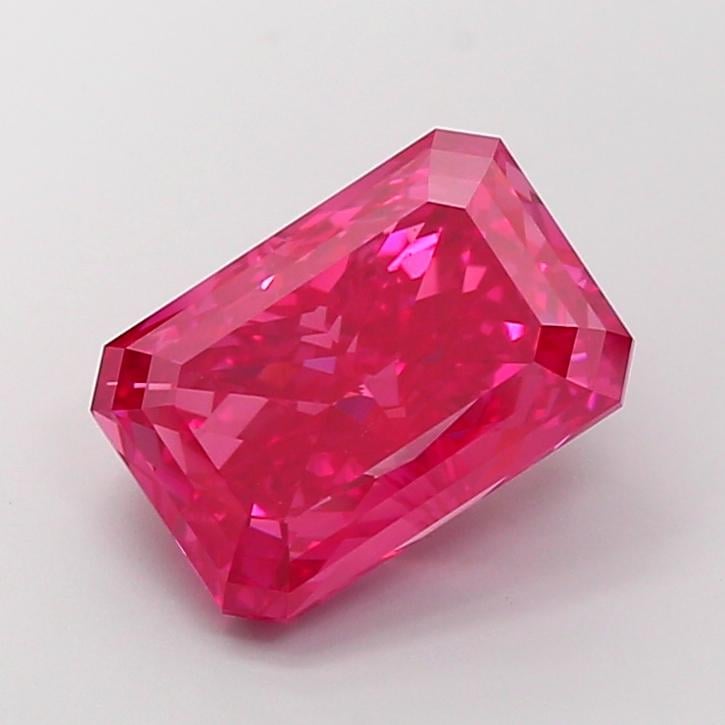 7.04 Ct. Fancy Vivid  Pink Radiant Lab Grown Diamond