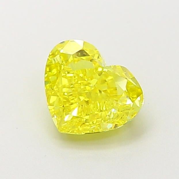 0.91 Ct. Fancy Vivid Yellow Heart Lab Grown Diamond