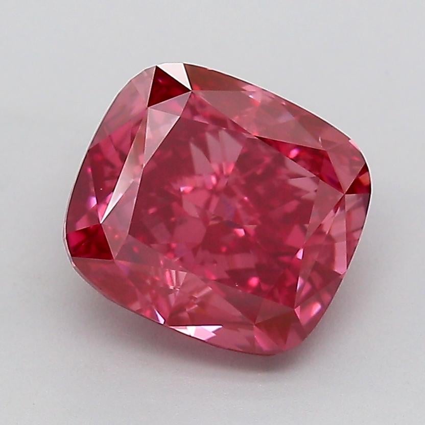 3.03 Ct. Fancy Vivid  Pink Cushion Lab Grown Diamond