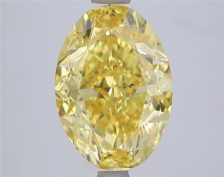 4.06 Ct. Fancy Vivid Yellow Yellow Oval Lab Grown Diamond