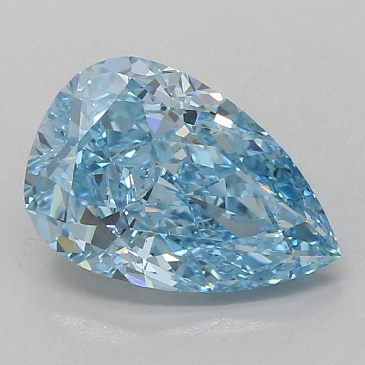 3.03 Ct. Fancy Vivid Blue Pear Lab Grown Diamond
