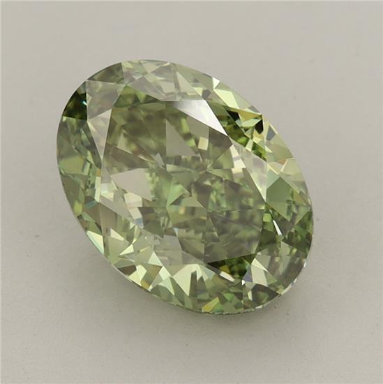 3.16 Ct. Fancy Vivid Green Oval Lab Grown Diamond
