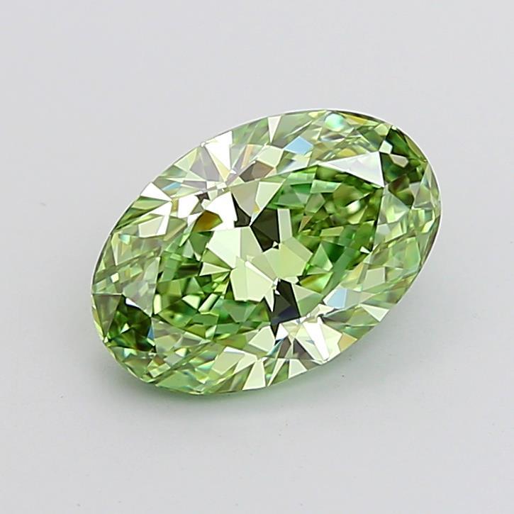 3.67 Ct. Fancy Vivid Green Oval Lab Grown Diamond