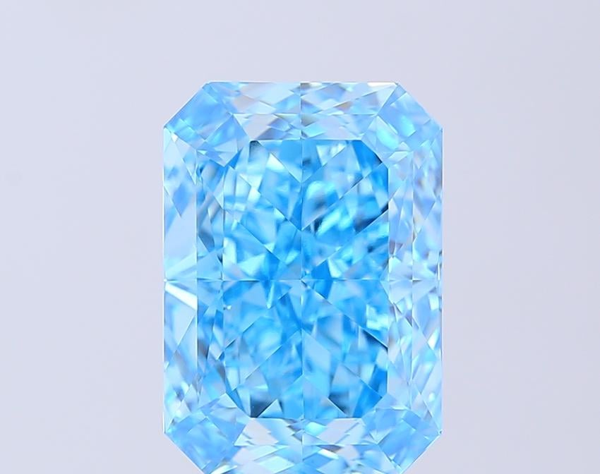 7.13 Ct. Fancy Vivid  Blue Radiant Lab Grown Diamond