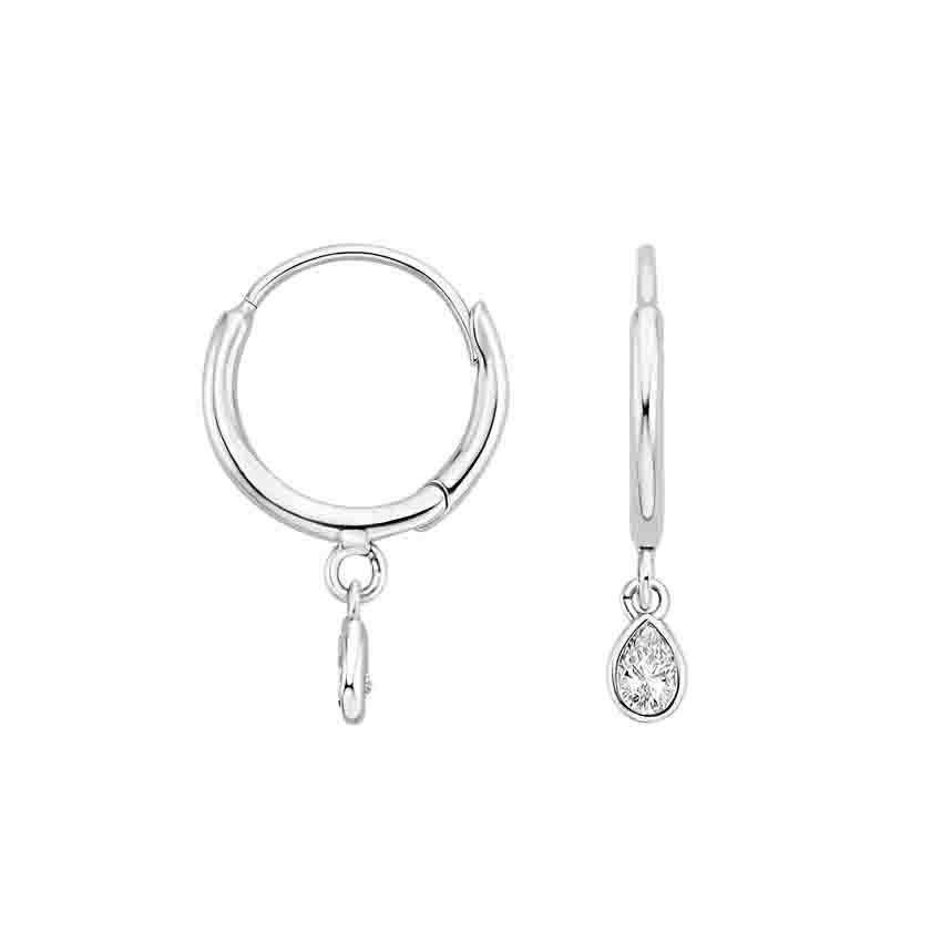 Pear Shaped Diamond Huggie Hoops | Olivia | Brilliant Earth