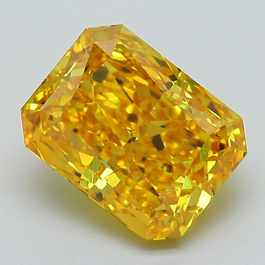 3.41 Ct. Fancy Vivid Yellow Radiant Lab Grown Diamond