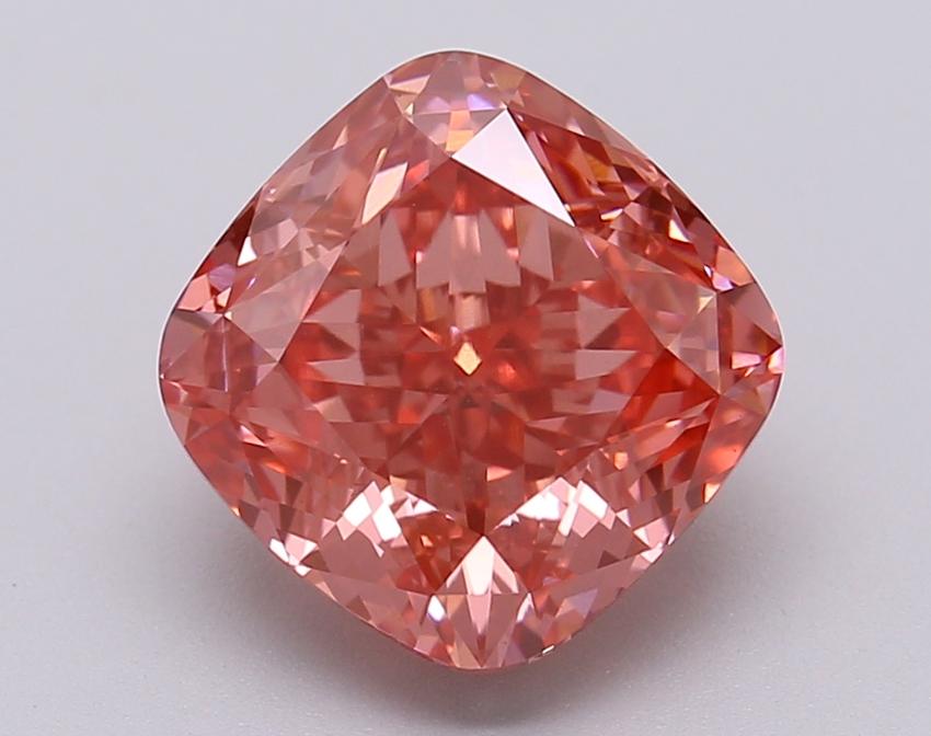 3.02 Ct. Fancy Vivid Pink Cushion Lab Grown Diamond