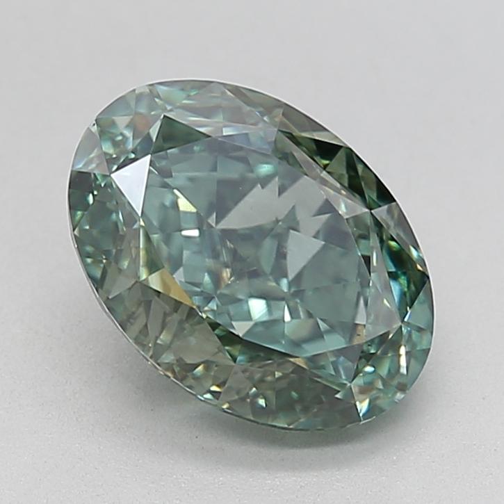 3.02 Ct. Fancy Vivid Green Oval Lab Grown Diamond
