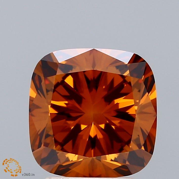 3.00 Ct. Fancy Brownish Orange Cushion Lab Grown Diamond