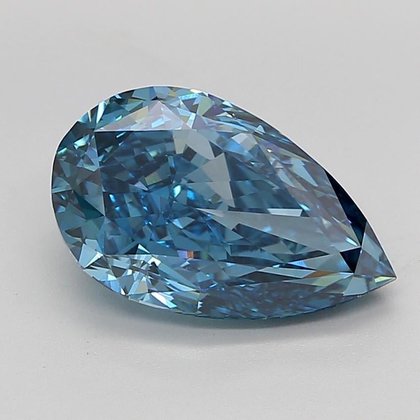 5.09 Ct. Fancy Vivid  Blue Pear Lab Grown Diamond
