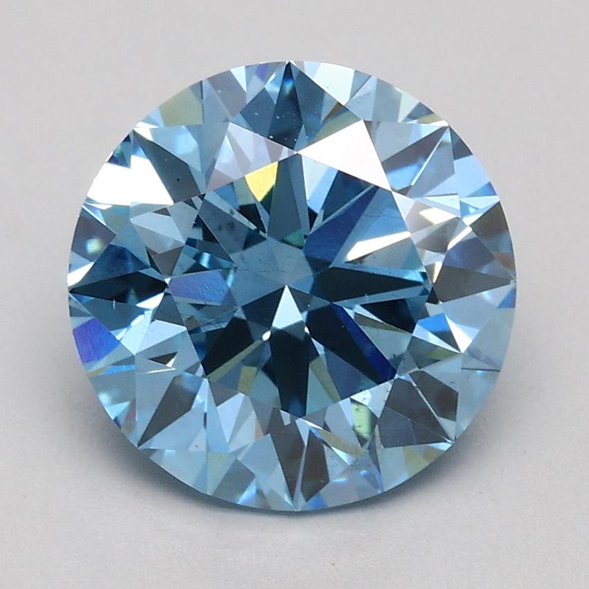 1.92 Ct. Fancy Vivid Blue Round Lab Grown Diamond