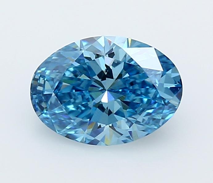 1.58 Ct. Fancy Vivid  Blue Oval Lab Grown Diamond
