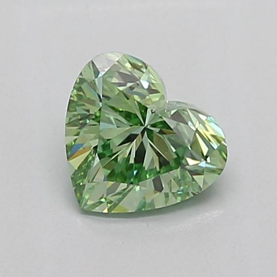 0.90 Ct. Fancy Vivid Green Heart Lab Grown Diamond