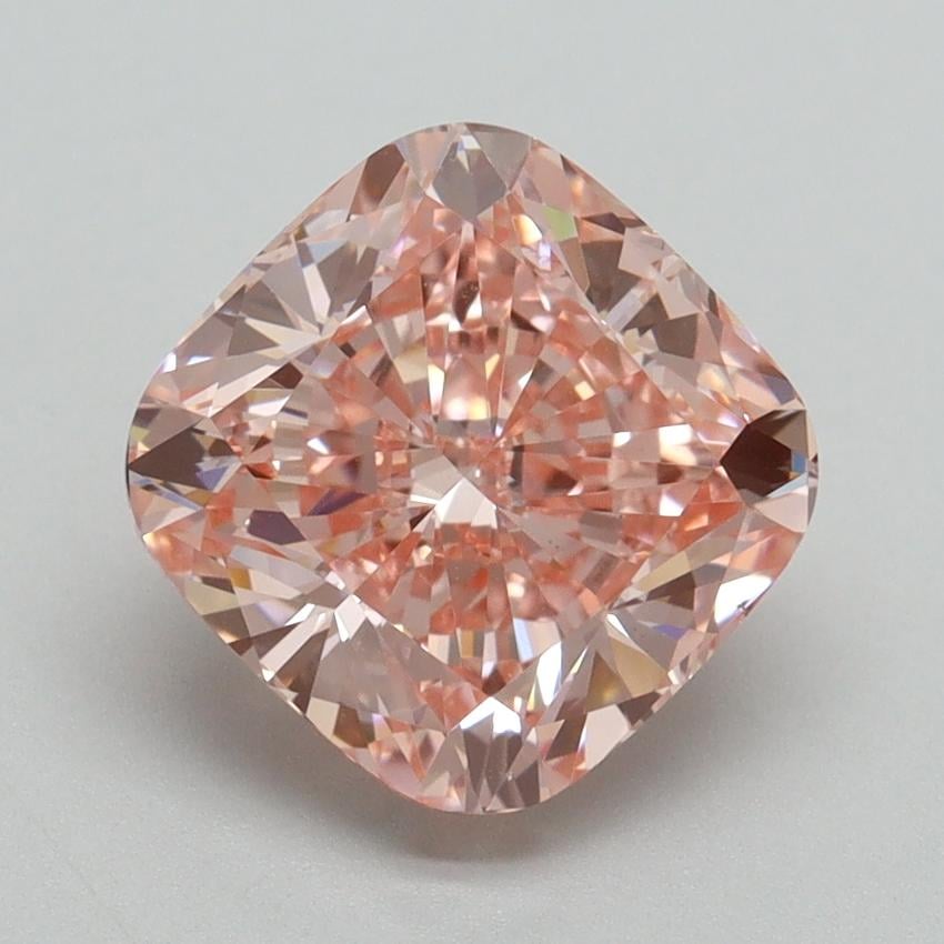 3.22 Ct. Fancy Vivid Pink Cushion Lab Grown Diamond