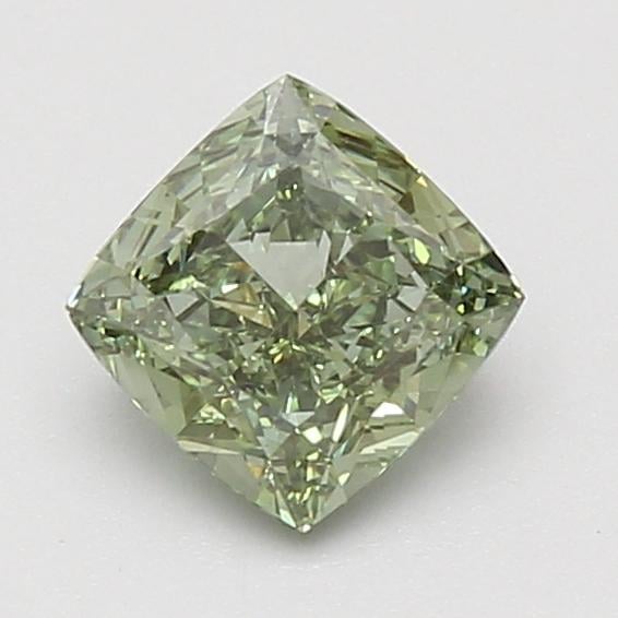 1.10 Ct. Fancy Vivid Green Cushion Lab Grown Diamond