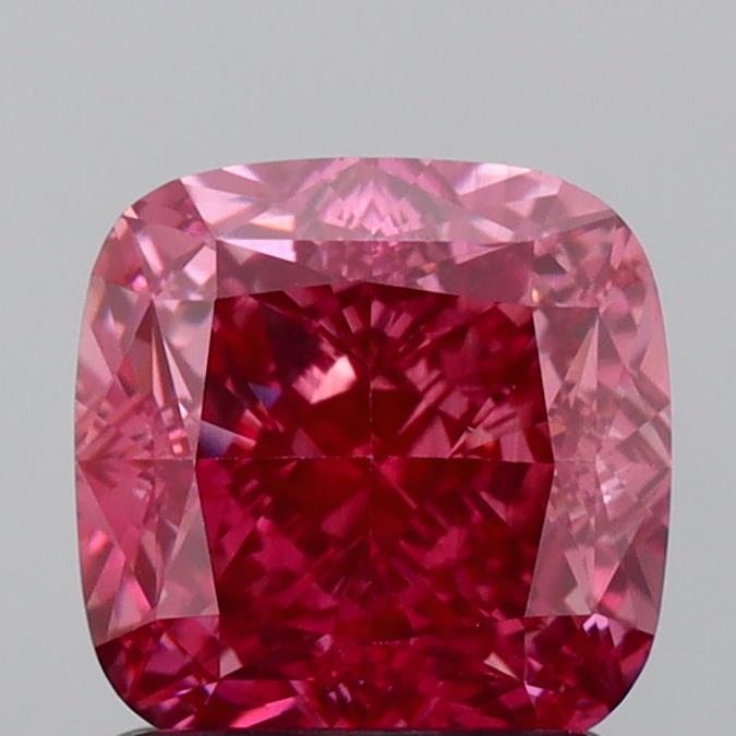 1.59 Ct. Fancy Vivid  Pink Cushion Lab Grown Diamond