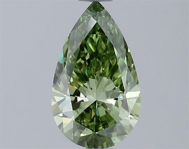 0.96 Ct. Fancy Vivid Green Pear Lab Grown Diamond
