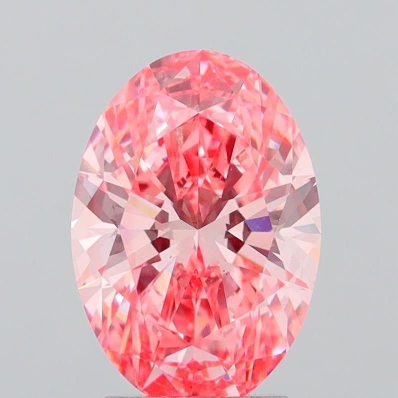 3.00 Ct. Fancy Vivid  Pink Oval Lab Grown Diamond