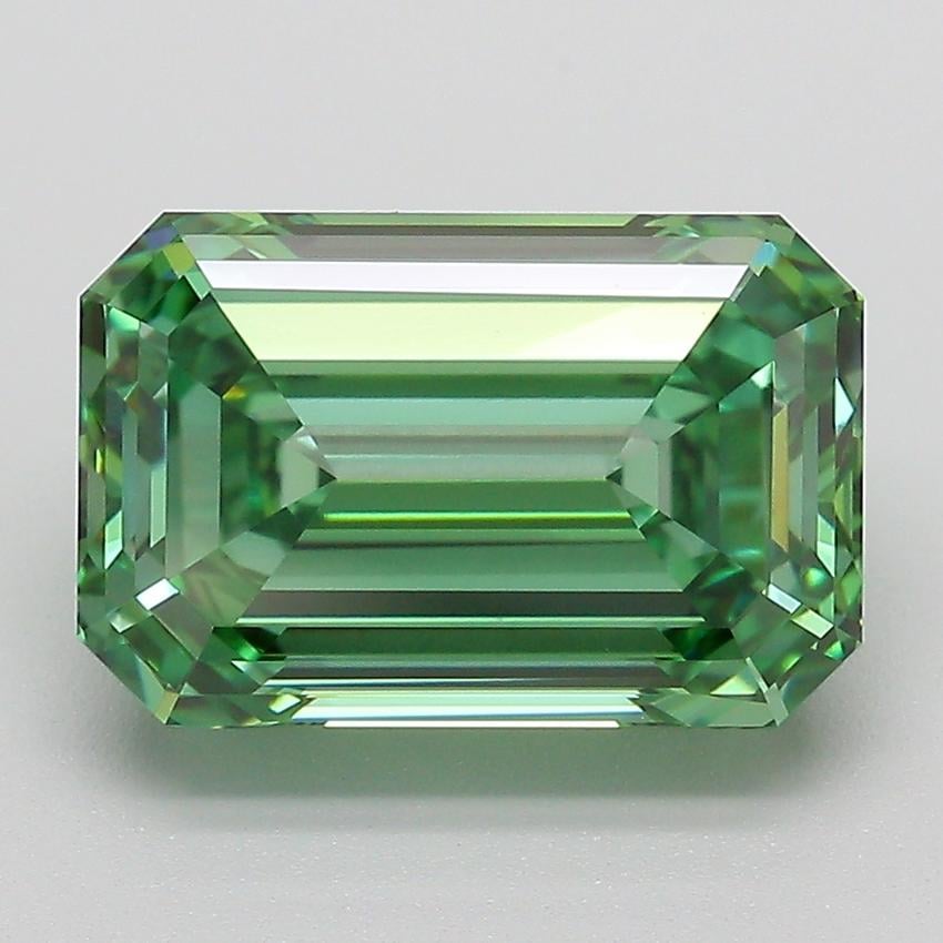 4.57 Ct. Fancy Vivid  Green Emerald Lab Grown Diamond