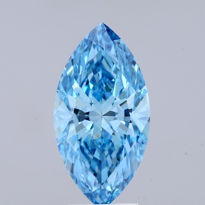 3.51 Ct. Fancy Vivid Blue Marquise Lab Grown Diamond