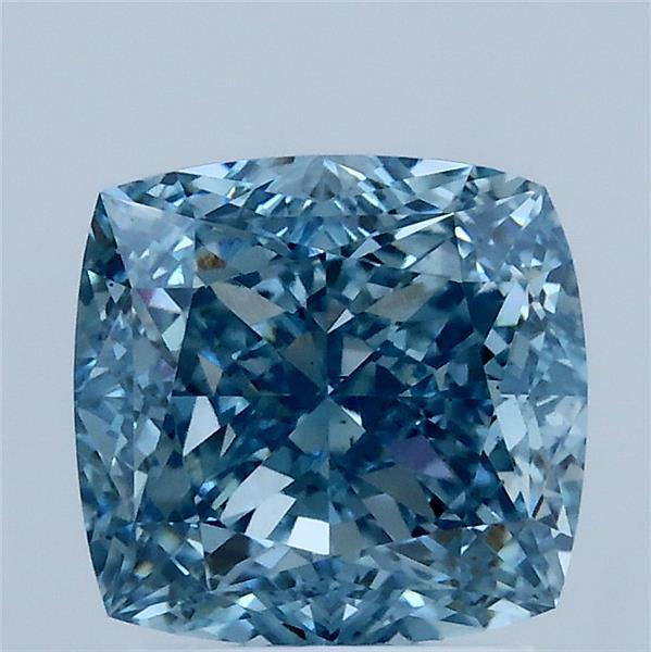 2.55 Ct. Fancy Vivid Blue Cushion Lab Grown Diamond