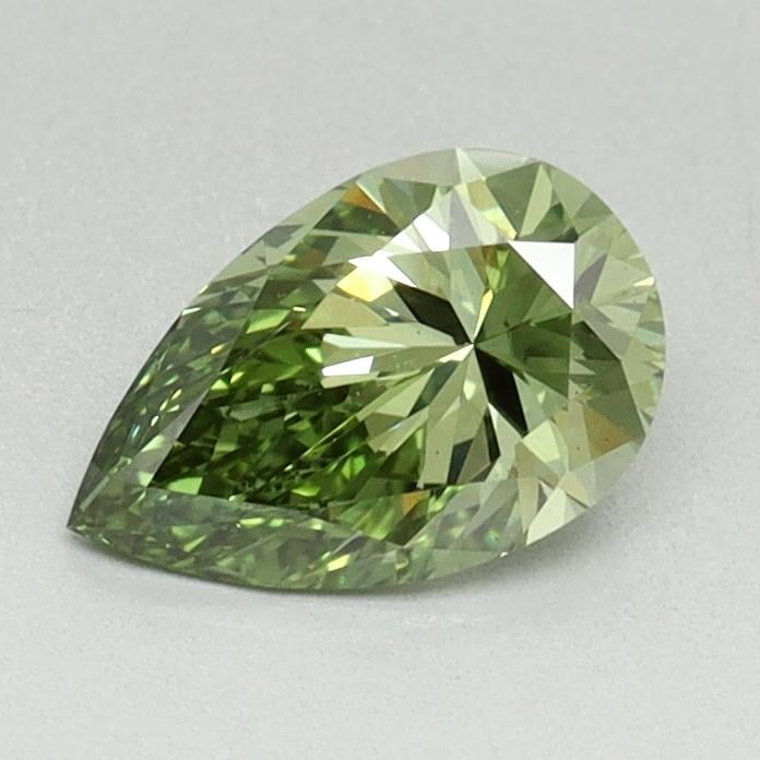 0.69 Ct. Fancy Vivid Green Pear Lab Grown Diamond