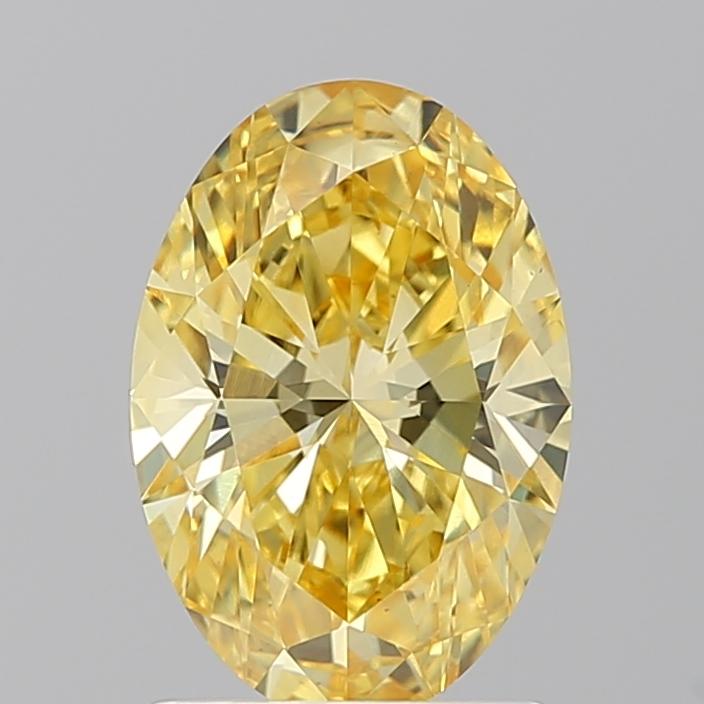 1.61 Ct. Fancy Vivid Yellow Oval Lab Grown Diamond