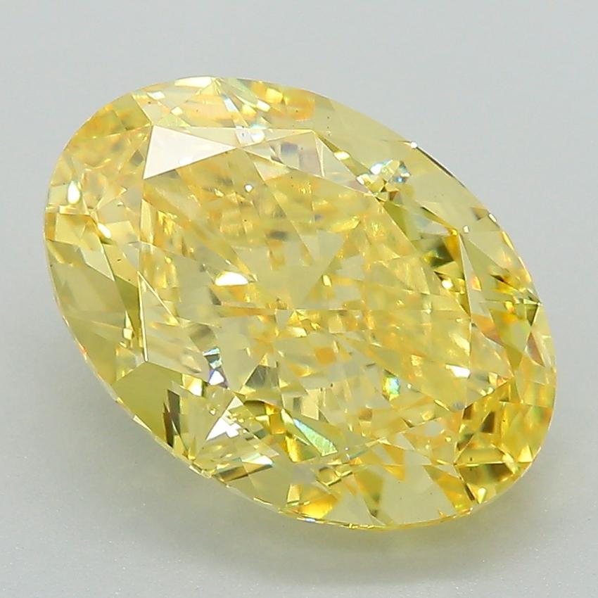 5.12 Ct. Fancy Vivid Yellow Oval Lab Grown Diamond