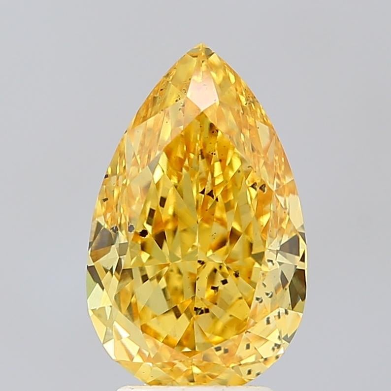 4.07 Ct. Fancy Vivid Yellow Pear Lab Grown Diamond