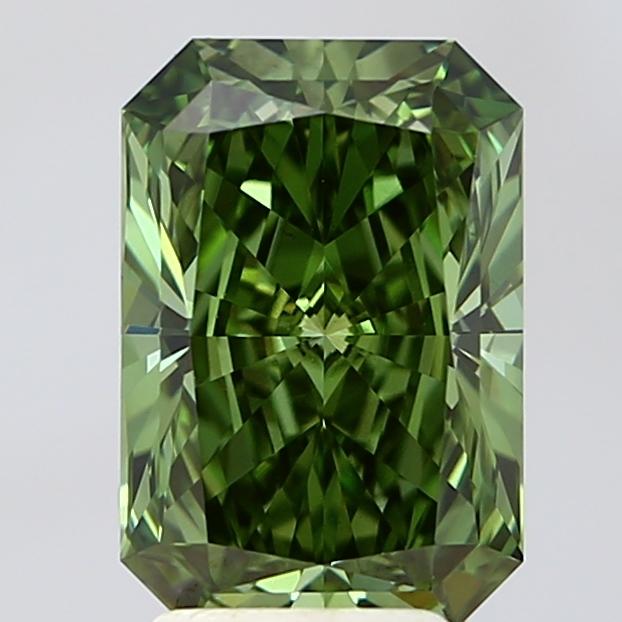 3.01 Ct. Fancy Vivid Green Radiant Lab Grown Diamond