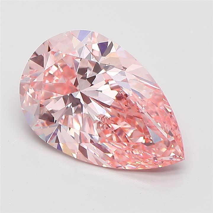 5.35 Ct. Fancy Intense  Pink Pear Lab Grown Diamond