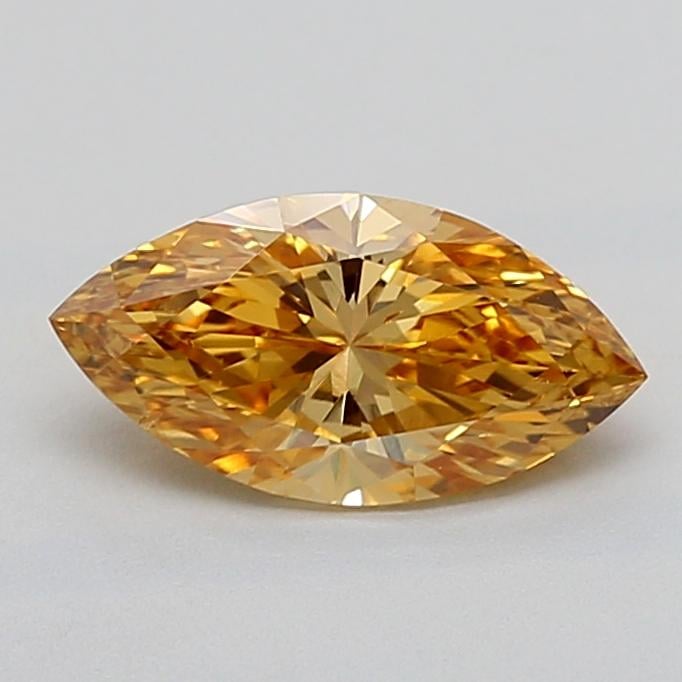 0.98 Ct. Fancy Vivid Brownish Yellow Marquise Lab Grown Diamond