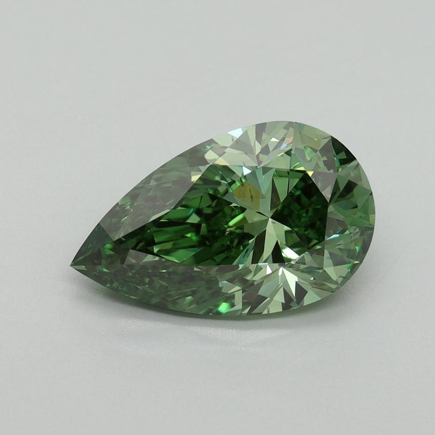 3.00 Ct. Fancy Vivid Pacific Green Pear Lab Grown Diamond