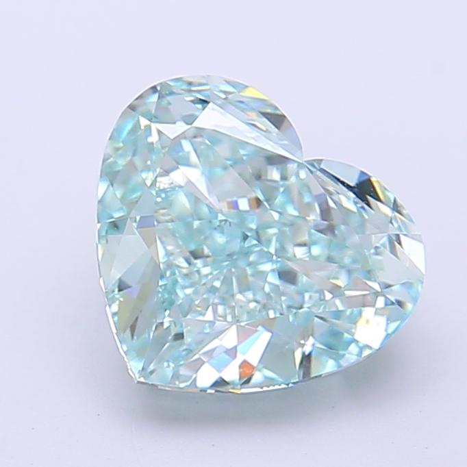 2.55 Ct. Fancy Vivid  Green Heart Lab Grown Diamond