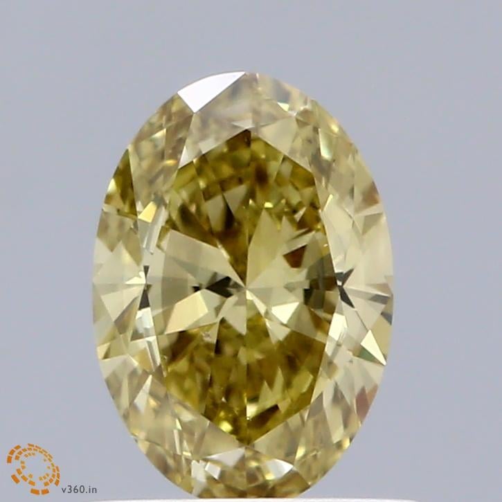 0.78 Ct. Fancy Vivid  Yellow Oval Lab Grown Diamond