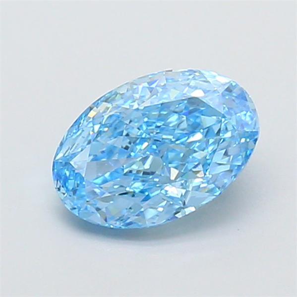 1.05 Ct. Fancy Vivid  Blue Oval Lab Grown Diamond