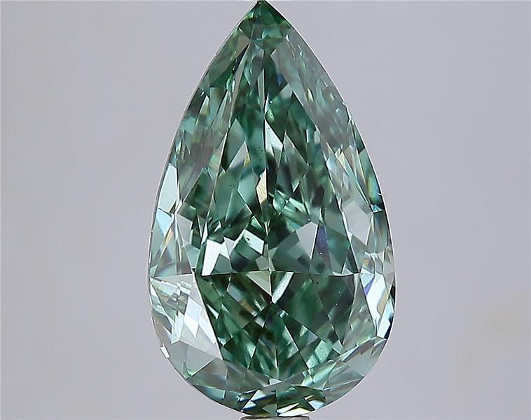 4.01 Ct. Fancy Vivid Green Green Pear Lab Grown Diamond