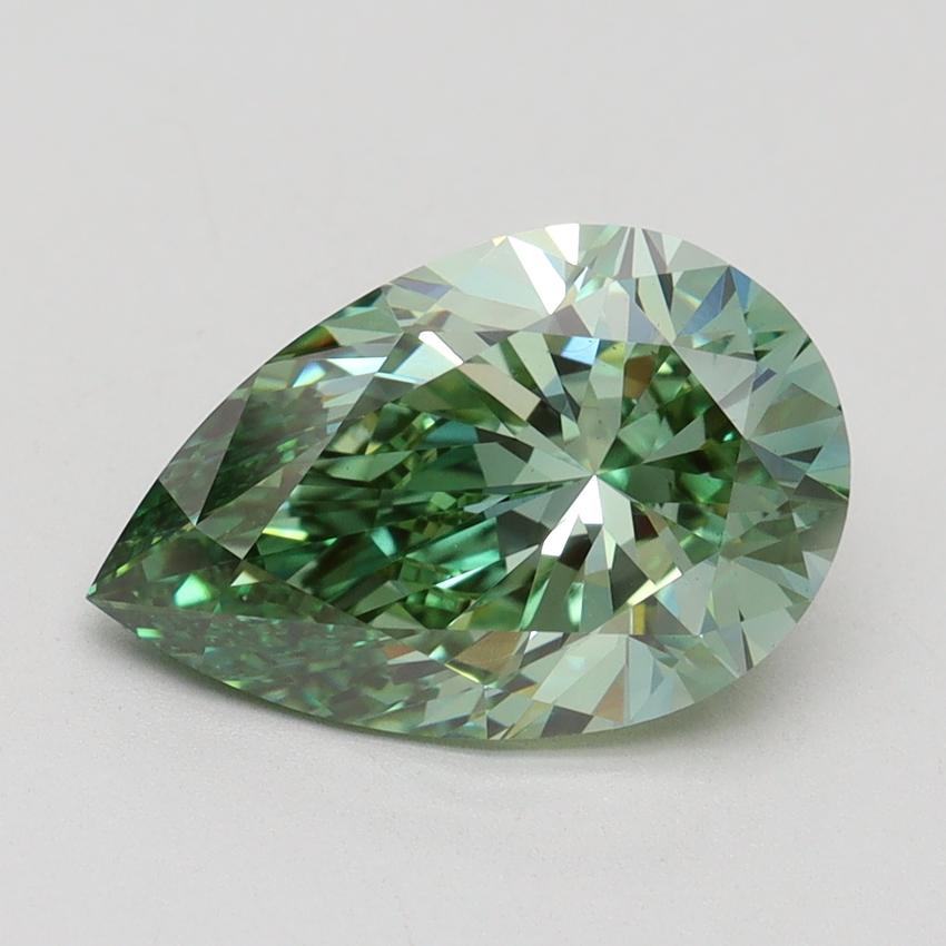 3.00 Ct. Fancy Vivid Green Pear Lab Grown Diamond