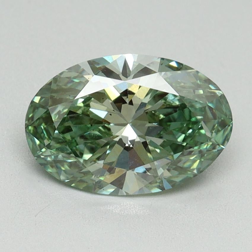 1.57 Ct. Fancy Vivid Pacific Green Oval Lab Grown Diamond