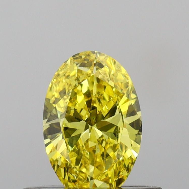 0.44 Ct. Fancy Vivid Yellow Oval Lab Grown Diamond