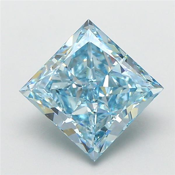 2.18 Ct. Fancy Vivid Blue Princess Lab Grown Diamond