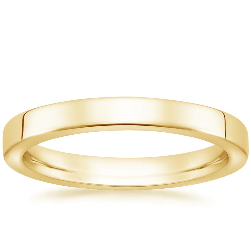 18K Yellow Gold 2.5mm Soft Edge Quattro Wedding Ring, large top view