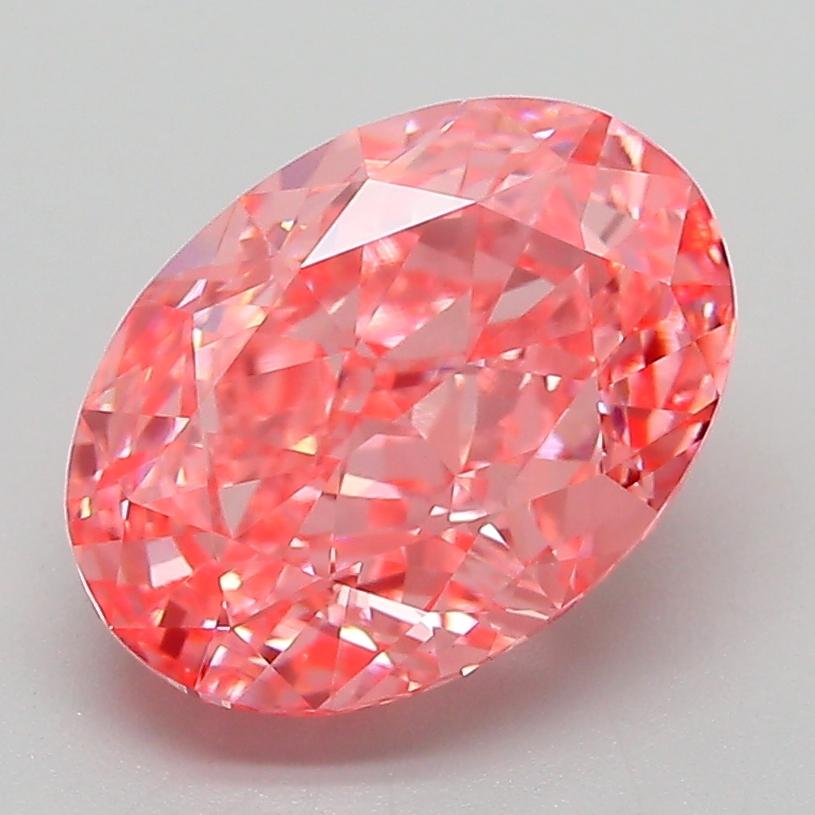 3.18 Ct. Fancy Vivid Pink Oval Lab Grown Diamond