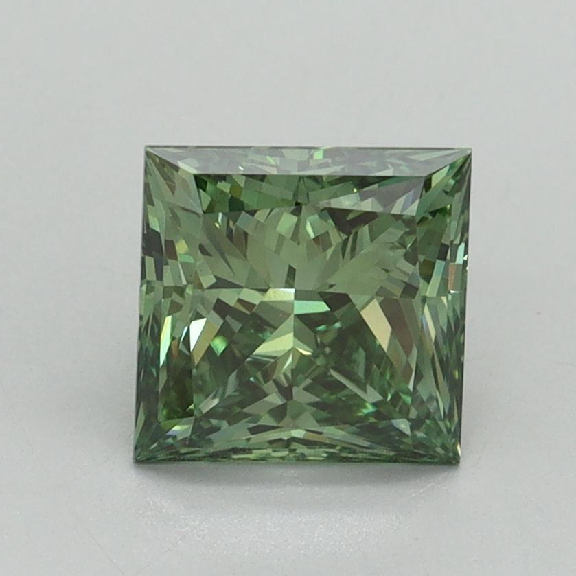 1.50 Ct. Fancy Vivid Green Princess Lab Grown Diamond