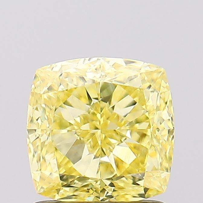 1.51 Ct. Fancy Intense Yellow Cushion Lab Grown Diamond