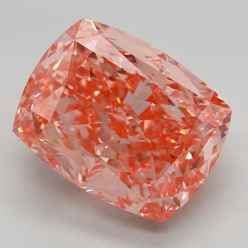 6.24 Ct. Fancy Vivid Pink Cushion Lab Grown Diamond