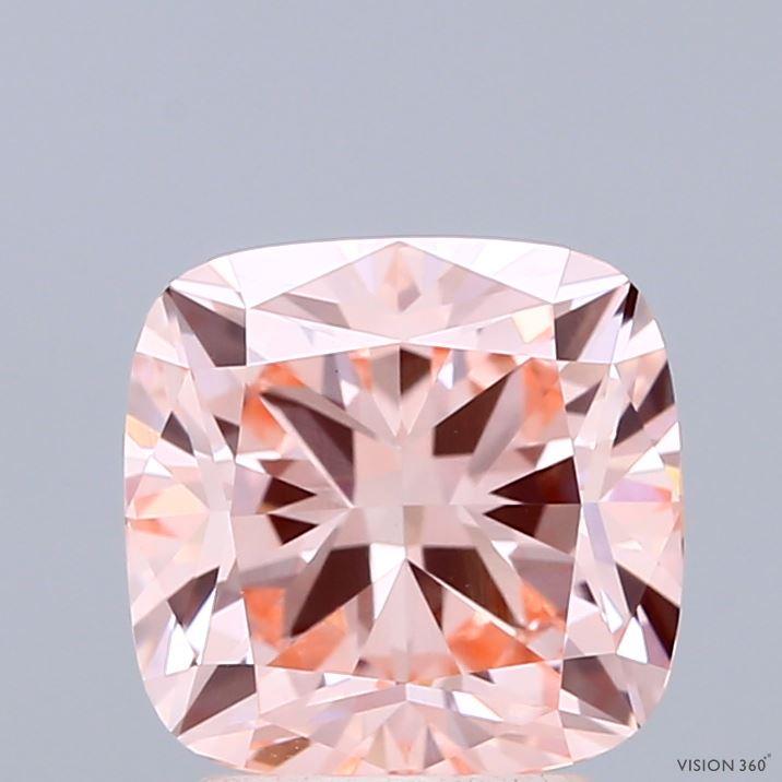 2.57 Ct. Fancy Intense Pink Cushion Lab Grown Diamond